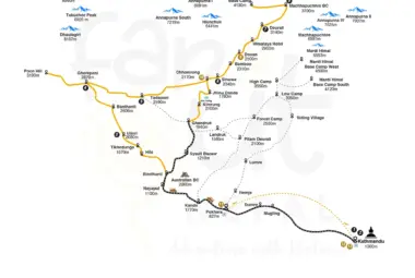 Annapurna Base Camp Trek 13 Days Map