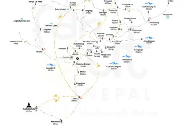 Everest Helicopter Tour 1 Day Map