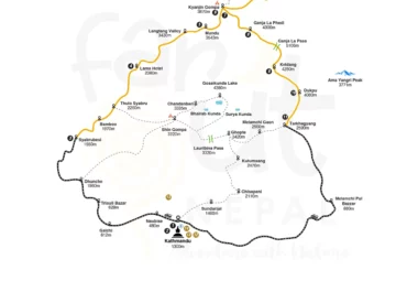 Langtang Ganja La Trek 14 Days Map