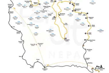 Manaslu With Annapurna Trek 27 Days Map