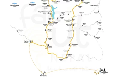 Upper Dolpo Trek 28 Days Map