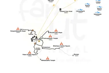 Escape the magic of kathmandu 5 Days Map