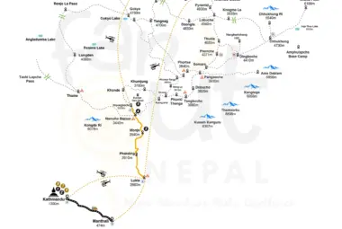 The Kathmandu Everest Fusion 8 Days Map
